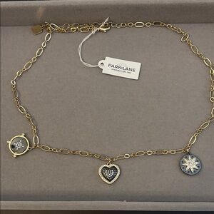 Park Lane Gold Necklace with Heart and Star Charms